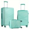 3-piece Lightweight Hard Shell Luggage Set With Abs Material, Aluminum Alloy Handle 20/24/28-inch Travel Suitcases