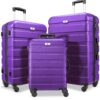 3-piece Luggage Set, Hardside Abs Suitcase With (20"+24"+28")