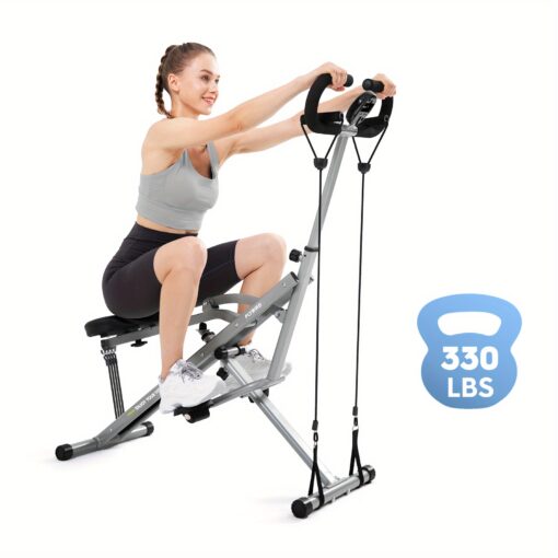 350 Lbs Capacity, Squat Machine For Home, Squat Rowing Machine For Glute Trainer, Exercise Machine, 4 Adjustable Resistance Levels, Foldable & Easy