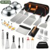 35pcs Griddle Accessories Kit, Flat Accessories For Blackstone And Camp Chef, Grill Spatula Set With Enlarged Spatulas, Basting Cover, Scraper For