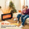 36" 1500-watt Freestanding/wall-mounted Electric Fireplace Heater, Black