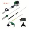 38cc 4-stroke Multi-functional Trimmer Tool, 4-in-1/9-in-1 Garden Tool System With Pole Saw, Hedge Trimmer, Lawn Mower & Brush Cutter, Metal, Epa