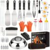 39pcs Griddle Accessorie Kits, Outdoor Grilling Tools For Blackstone And , Stainless Steel Bbq Accessorie Grill Spatula Set With Basting Cover