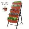 4 Ft Vertical Garden 5-tier Raised Garden Bed Planter Box For Patio Balcony Flower Freestanding Garden Planter 22.5 In× 25.5 In× 45 In Christmas Gift