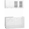 4 Piece Kitchen Cabinet Set High Gloss White Engineered Wood Vidaxl