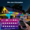 49.2ft/98.4ft - Wireless App Controlled, Rgb Ic String - For Decor, Christmas, Parties, And