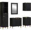 5 Piece Bathroom Furniture Set Black Engineered Wood vidaXL