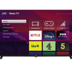 50" JVC LT-50CR530 Roku TV Smart 4K Ultra HD HDR LED TV, Black