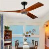 52" Ceiling Fan With Remote Control No Lights, Modern Reversible Motor Indoor 3 Blades Ceiling Fans For Patio Bedroom Living Room