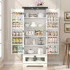 55'' Pantry , Shelves And Drawer, Wooden , Cupboards For , , Bathroom, Dining Drawer