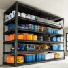 55" W 6-tier Garage Shelving Units And Storage Shelves Heavy Duty, 3500lbs Adjustable Metal Shelves For Storage Rack Garage Storage Shelves Pantry