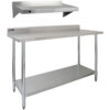 5ft Stainless Steel Catering Bench & 2 Wall Mounted Shelves