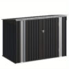 6 Ft. W X 3 Ft. D Outdoor Storage Shed With Lockable Doors, Galvanized Metal Garden Shed For Patio Lawn Backyard Trash Cans