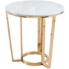 60cm Round Metal Gold End Table for Living Room Furniture, Sofa Side Table with Marble Top - Gold - Vanity Living