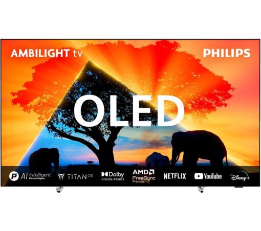 65" PHILIPS Ambilight 65OLED759/12 Smart 4K Ultra HD HDR OLED TV, Silver/Grey,Black