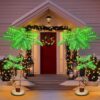 6ft Palm Trees For Outside Patio, 2 Trunks Lighted Christmas Trees Christmas Decoration, Artificial Palm Trees Indoor Party - Ideal For , Christmas,