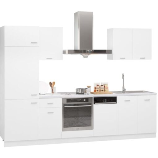 7 Piece Kitchen Cabinet Set White Engineered Wood Vidaxl