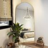 71"x 26" Arch Full Length Mirror, Wall Mirror Floor Mirror With Stand Hanging Or Leaning, Aluminum Alloy Frame Full Body Mirror For Bedroom, Dressing