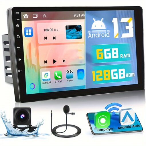 8 Core 6g+128gb Double Din Android 13 Car Stereo With Wireless Carplayer, 9 Inch Ips Touch Scren Radio Bltooth 5.0, Wireless Android Auto, Gps, Wifi,