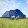 8 Person Camping Tent With Large Porch, Portable Waterproof Windproof Family Tent With Carry Bag Room Divider, Easy Tent With Excellent Ventilation