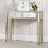 80cm Slim 2 Drawers Console Table for Hallway Furniture, Wooden Dressing Table - Champagne