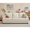 89 Inch Modern 3-seater Couch, Extra Deep Seats For Comfort, Ideal For Living Room Or Apartment Lounge, Upholstered In White Bouclé