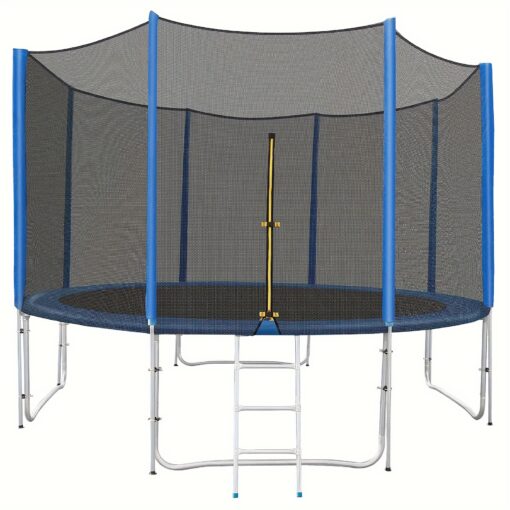 8ft/10ft Trampoline, Outdoor Round Recreational Trampoline With Enclosure Net, Ladder, 330lbs Weight Capacity