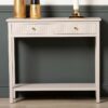 90cm Console Table for Living Room Furniture, 2 Drawers Hallway Table - Summer Grey