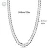 925 Sterling Silver (including Silver 20g-24g) Italian 7mm Diamond Cut Cuban Chain, Stylish Personality Necklace, For Parents, Valentine's Day,