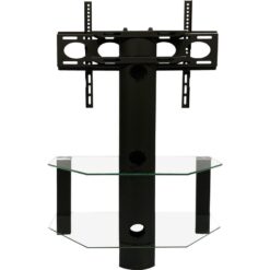 ALPHASON Century 800 mm TV Stand with Bracket - Black, Clear,Black