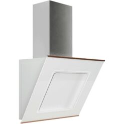 ART10940 60cm Zen Angled Glass Cooker Hood White & Copper - Innocenti