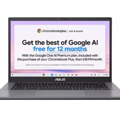 ASUS CX34 14" Chromebook Plus - Intel®Core™ i3, 256 GB UFS, Grey, Silver/Grey