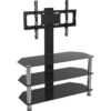 AVF SDCL900 900 mm TV Stand with Bracket - Black & Chrome, Silver/Grey,Black