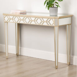 Adhemar Console Table for Living Room Furniture, Glass Wood Hallway Table