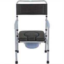 Adult , With Armrests Backrest Foldable Commode, Shower Chair, Aluminum Alloy Toilet, Commode Bedside Bathroom