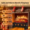 Aglucky Electric Fireplace Log Heater, Fireplace Inserts With Sound, , Heater 750w/1500w, Remote Control&timer, Overheating Protection For Home And