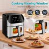 Air Fryer 6.2 Qt Oilless 1500w Large Capacity Oven Air Fryers Healthy Cooker With 10 , Window, Basket, Included Recipe