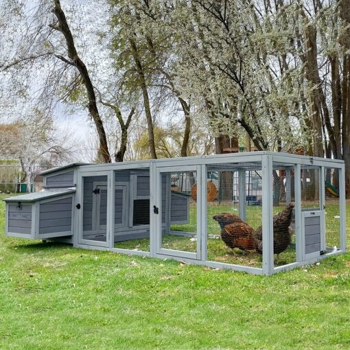 Aivituvin 103 In Large Chicken Coop And Run, Hen House Poultry Cage With Nest Box, Outdoor Wooden Chicken House For 4-6 Chickens