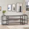 Alanieta Rustic Industrial 3 Tier TV Stand for TVs up to 50" with Storage Shelves Living Room