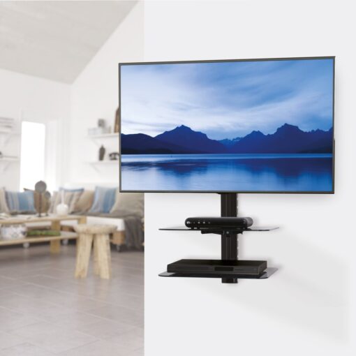 All In One Tilt & Turn Tv Wall Mount With Av Shelving