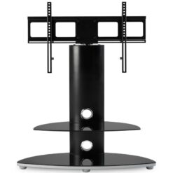 Alphason Osmium TV Stand with Bracket - Black, Black