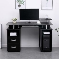 Apollo - Black Computer Desk pc Laptop Table Home Office Study Workstation Gaming