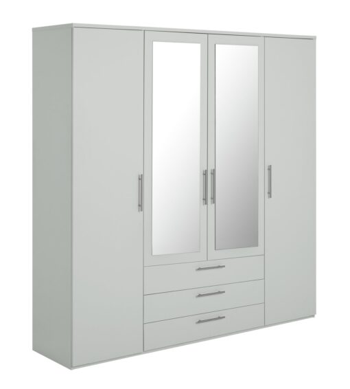 Argos Home Brisbane 4 Door 3 Drawers Wardrobe - Grey