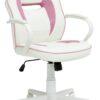 Argos Home Faux Leather Mid Back Gaming Chair - White & Pink