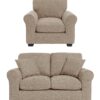 Argos Home Lisbon Fabric Chair & 2 Seater Sofa - Stone