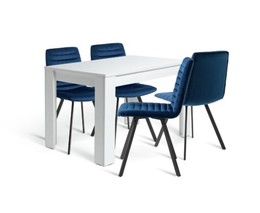 Argos Home Miami Extending Table & 4 Blue Chairs