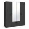 Argos Home Oslo 4 Door 2 Drawer Wardrobe - Black Oak Effect