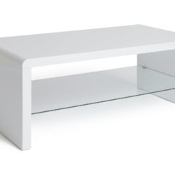 Argos Home Sleigh 1 Shelf Coffee Table - White Gloss