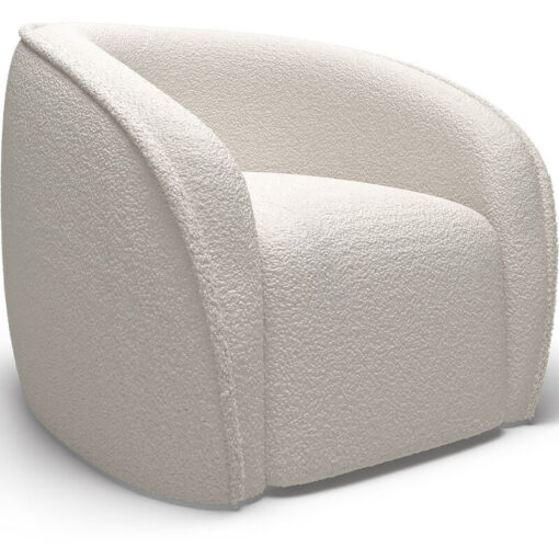 Armchair with Armrests - Upholstered in Boucle Fabric - Seral