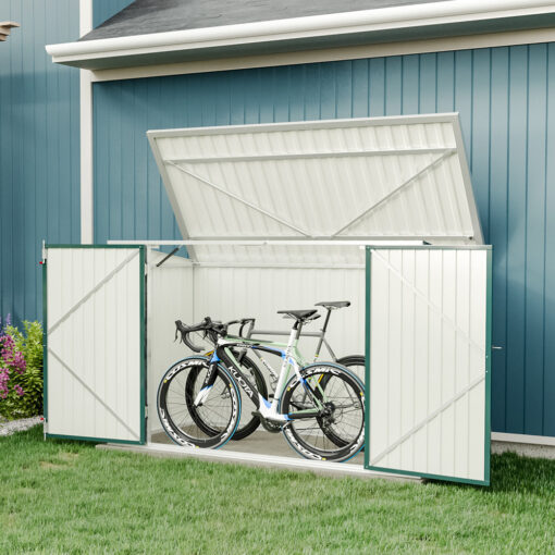 Auli 7 Ft. W X 3 Ft. L Metal Bike Shed